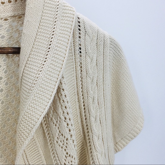 DENVER HAYES Cream Short SleeveKnit Cardigan - Picture 3 of 8